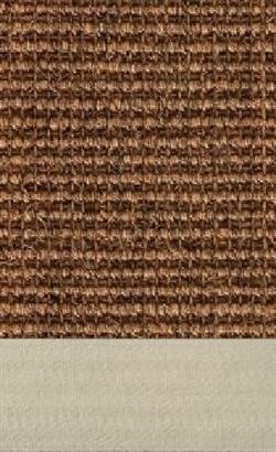 Sisal Salvador braun 083 tæppe med kantbånd i elfenbein 003